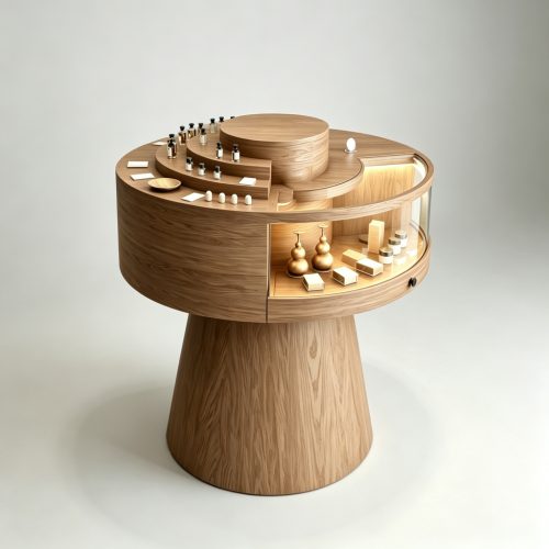 Round oak island stand