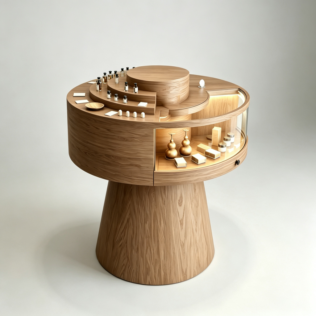 Round oak island stand
