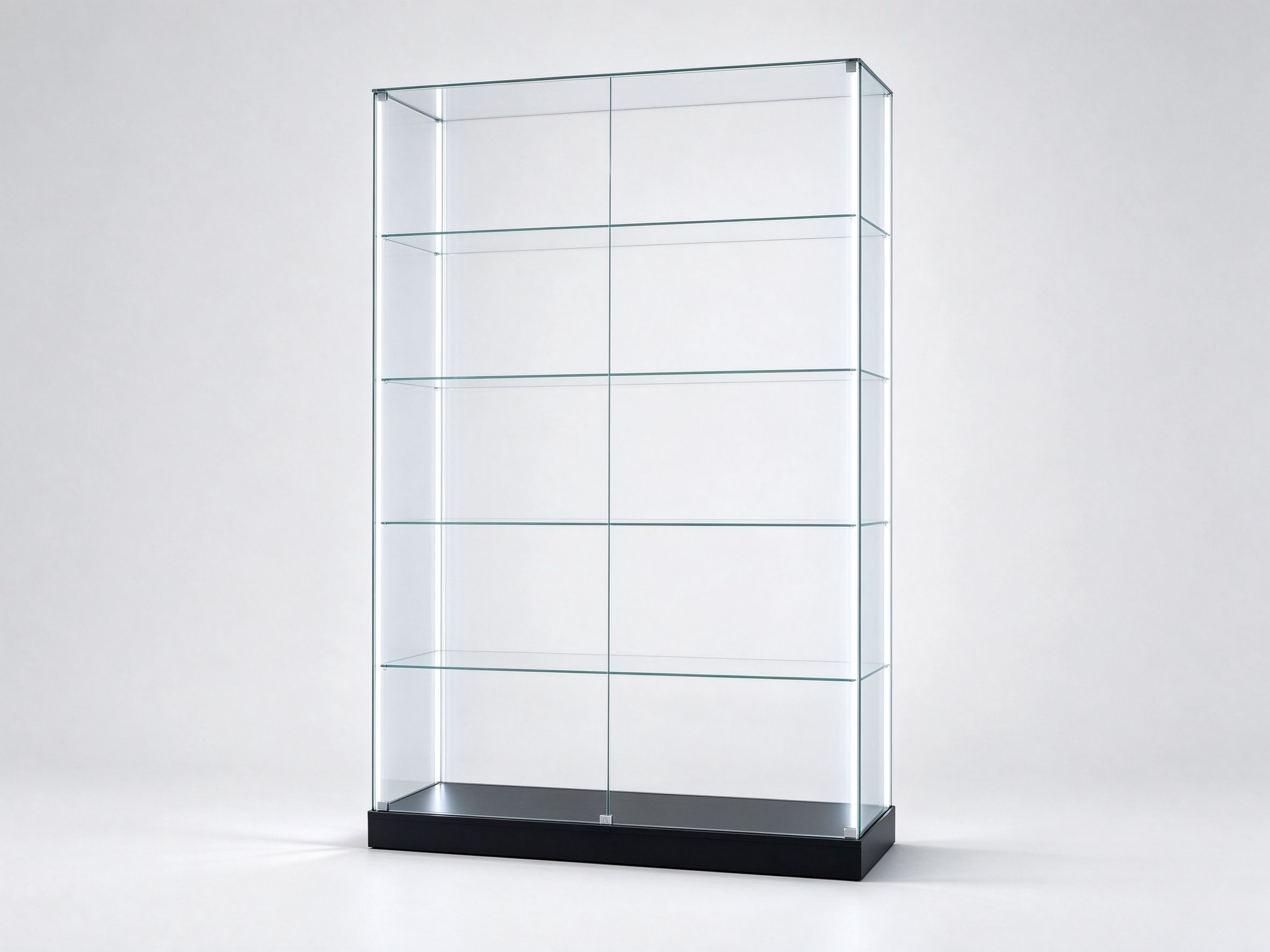 frameless glass display counter