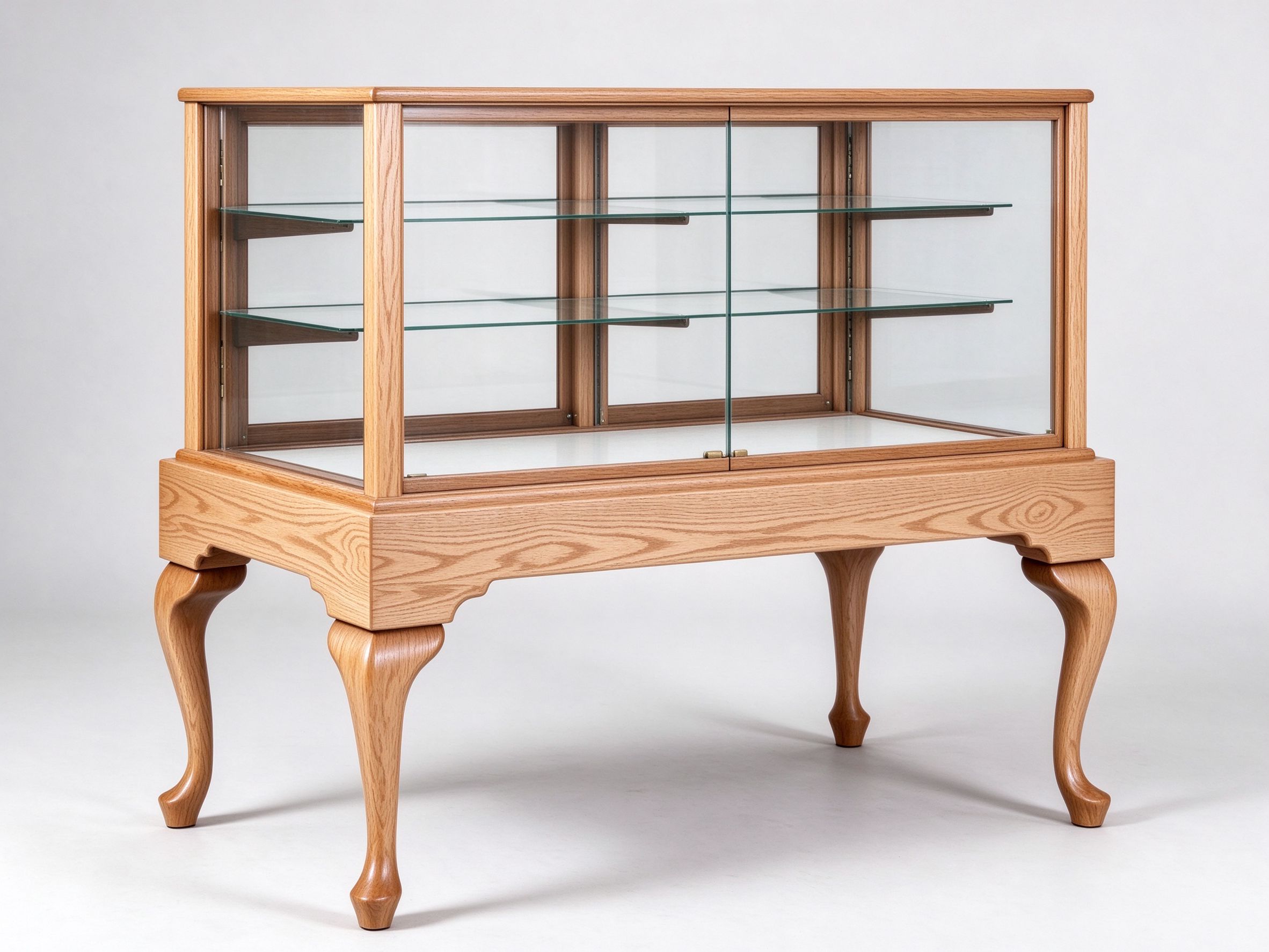 solid wood glass showcase