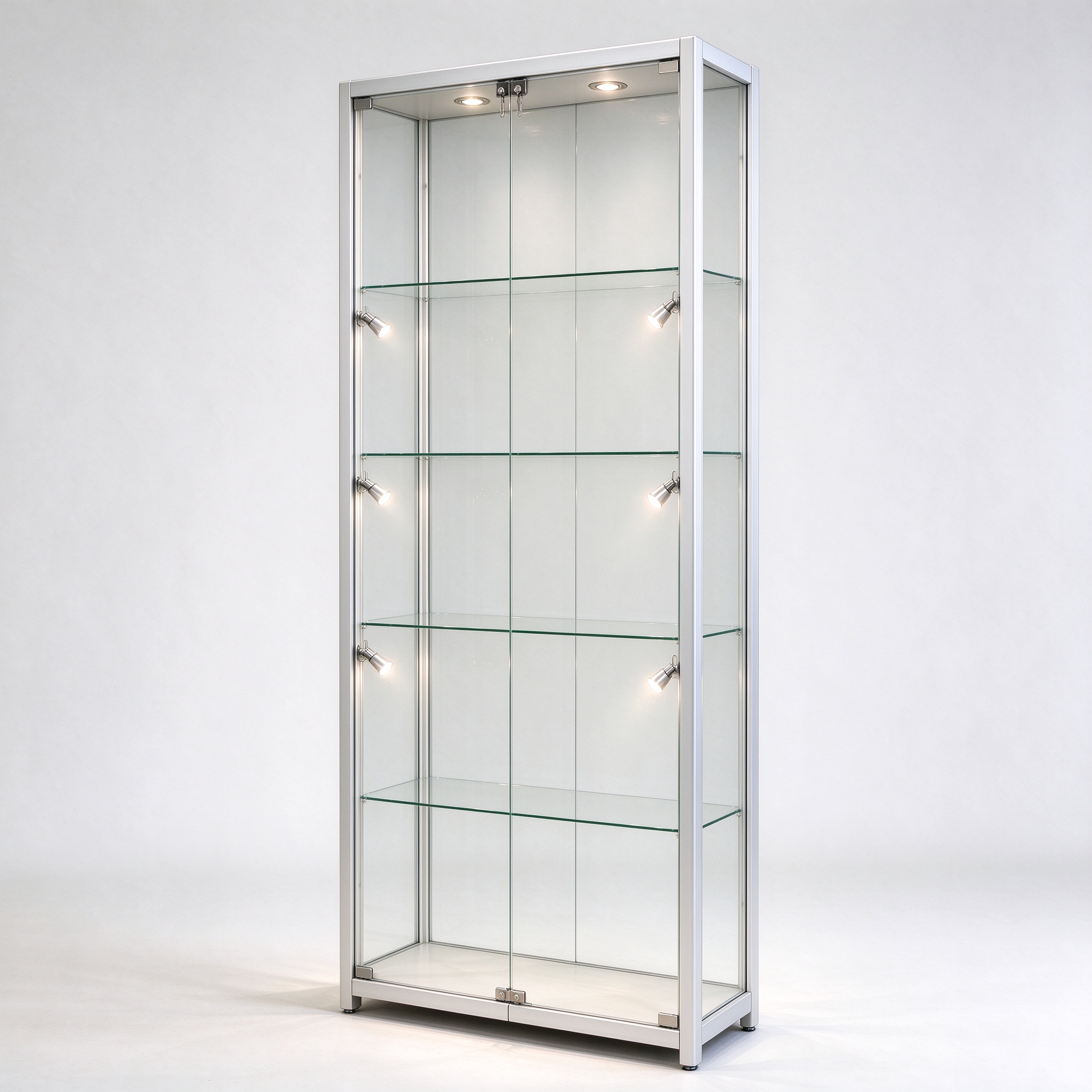 1200mm aluminum frame glass display showcase right 45 degree view