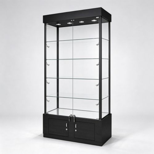 Black glass showcase