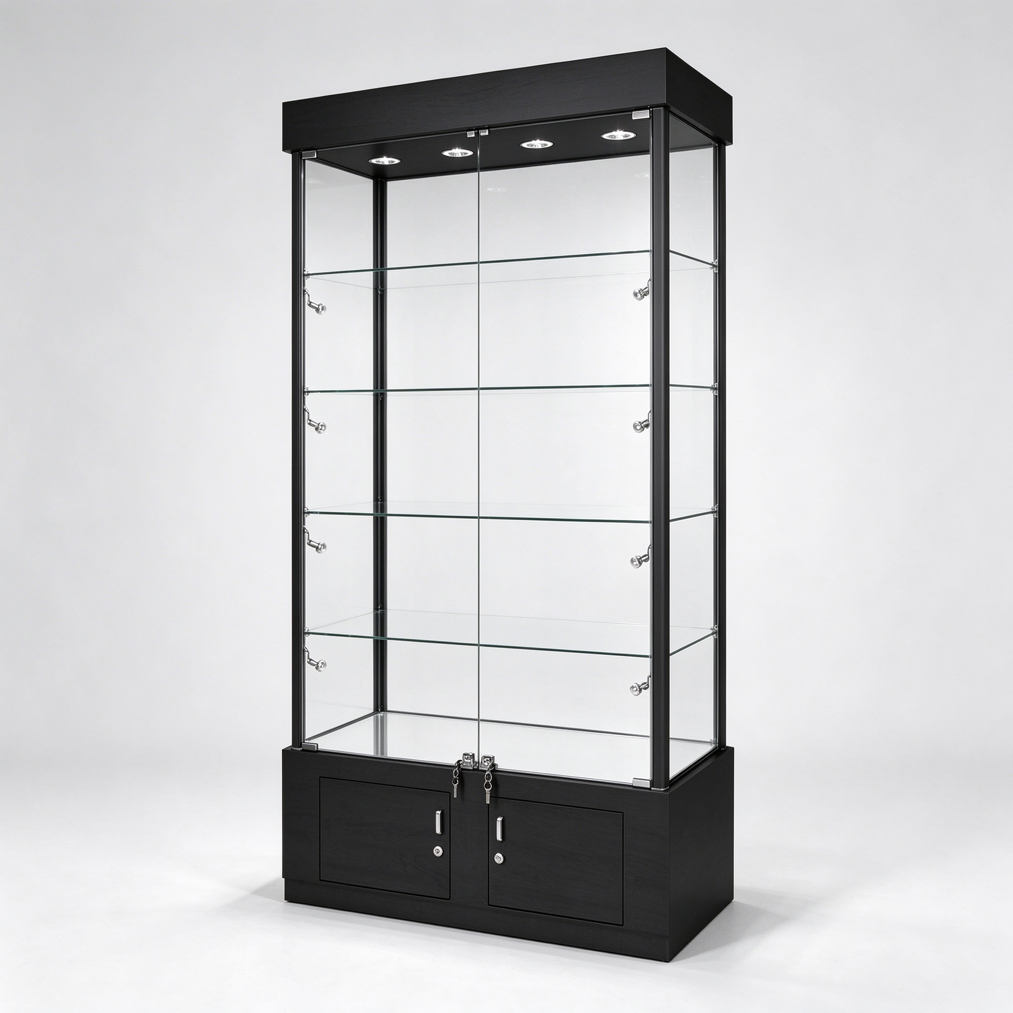 Black glass showcase