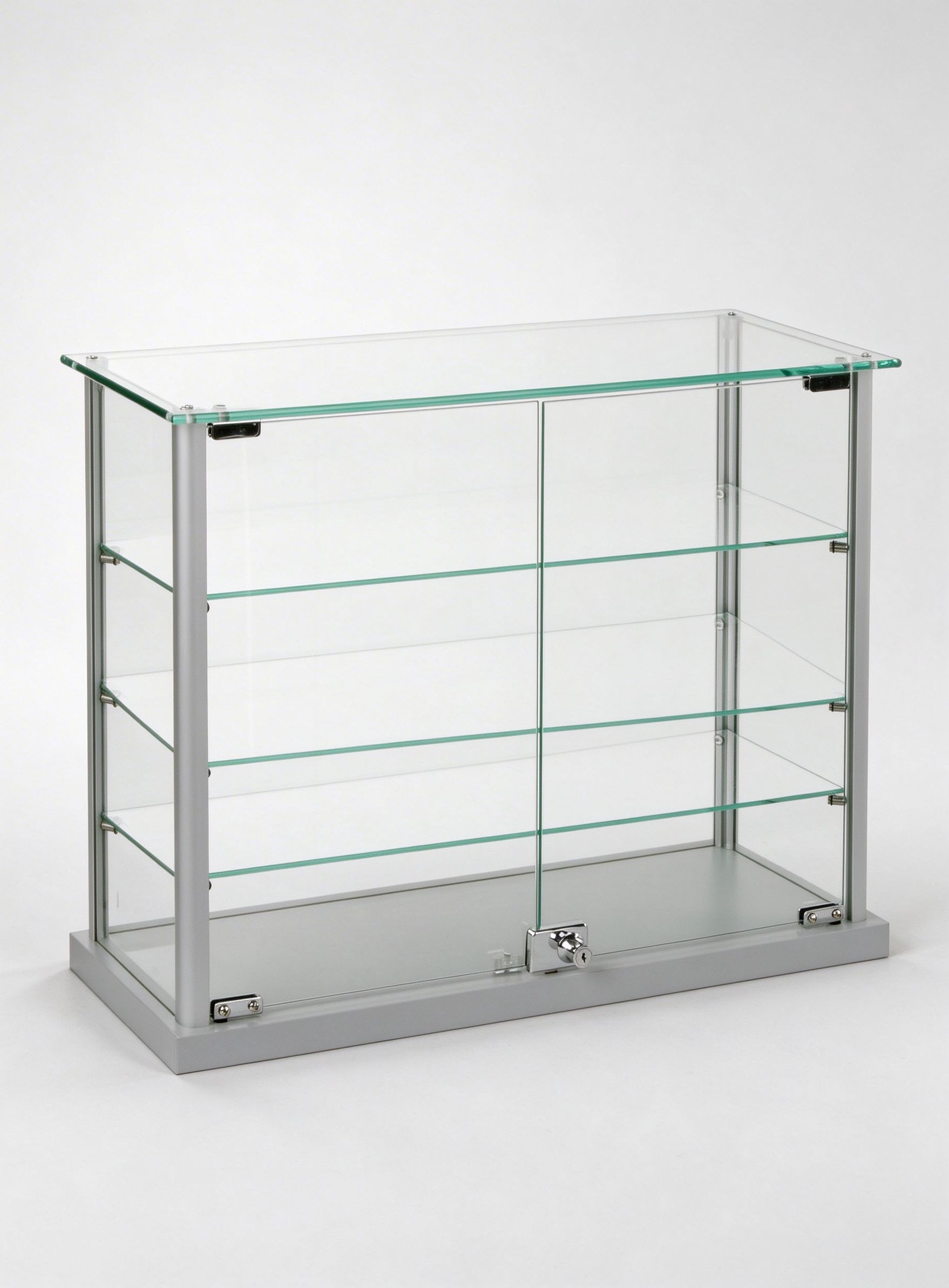 lockable frameless glass case