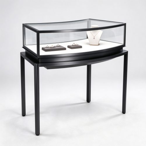 Black titanium curved jewelry counter left 45 view