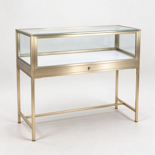 Champagne gold lockable counter left 45 view
