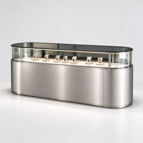 Curved LED watch counter left 45 view