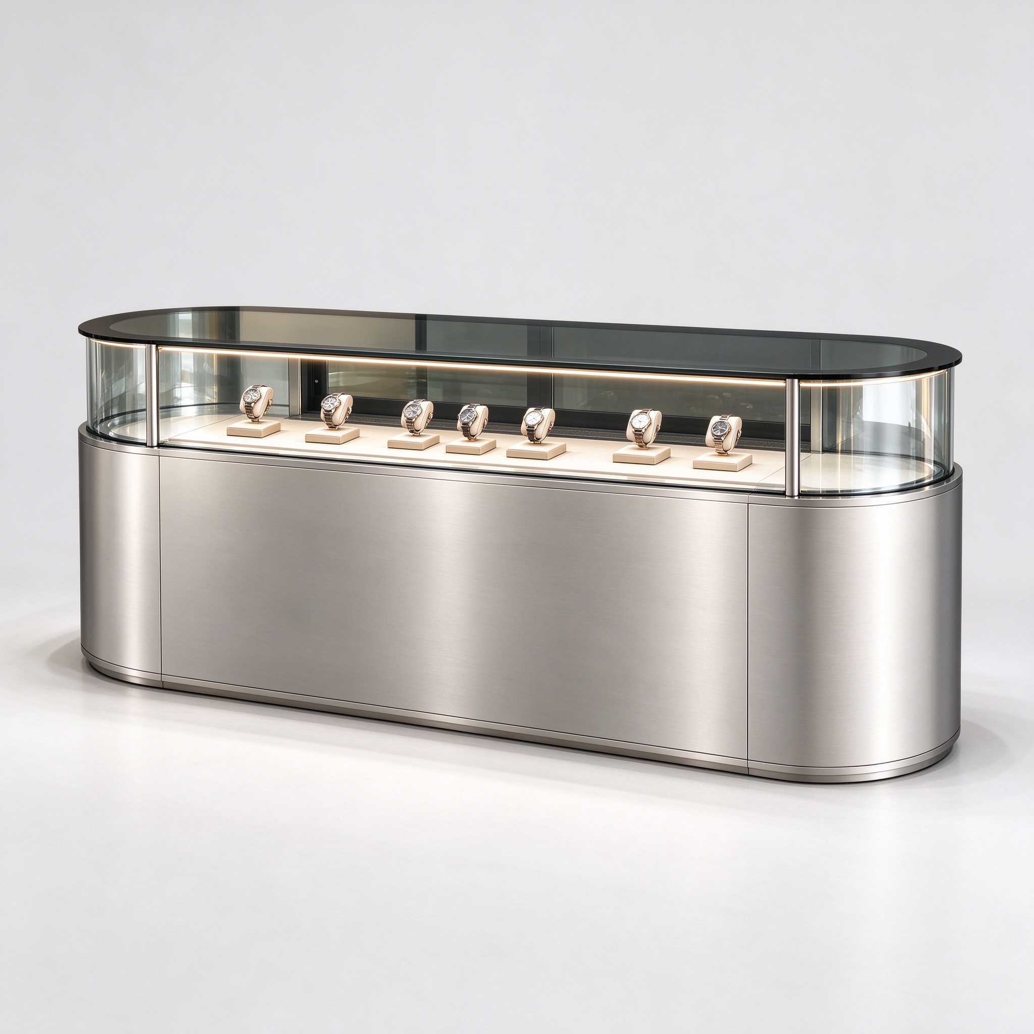 Curved LED watch counter left 45 view