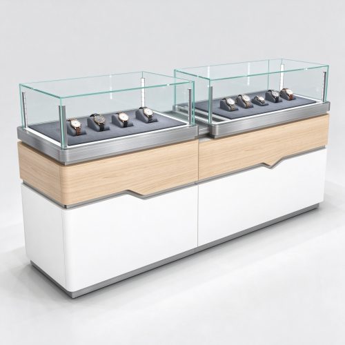Oak white watch counter set left 45 view