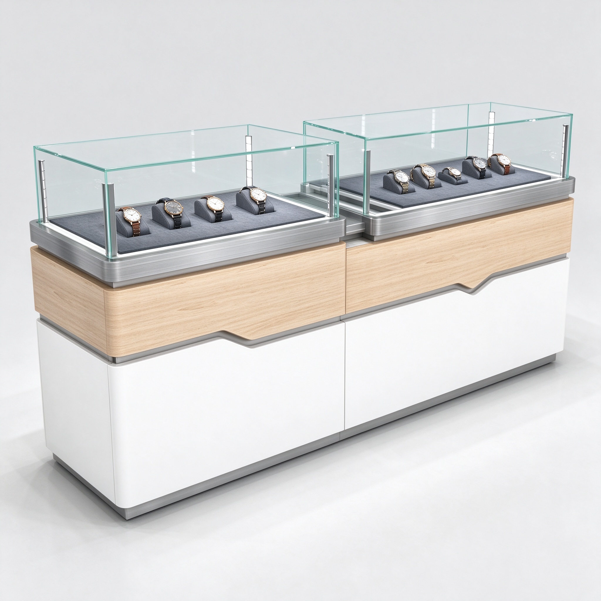 Oak white watch counter set left 45 view