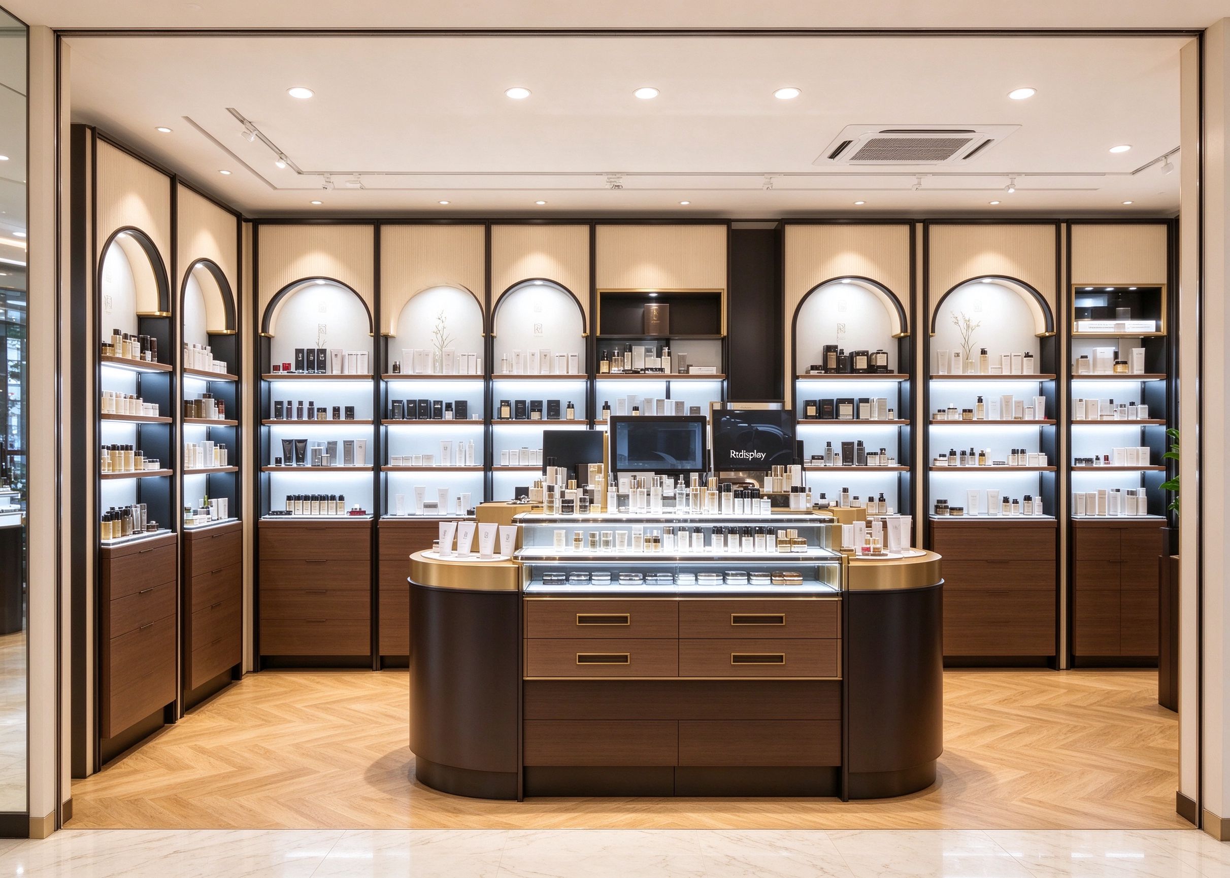 cream arched cosmetic store