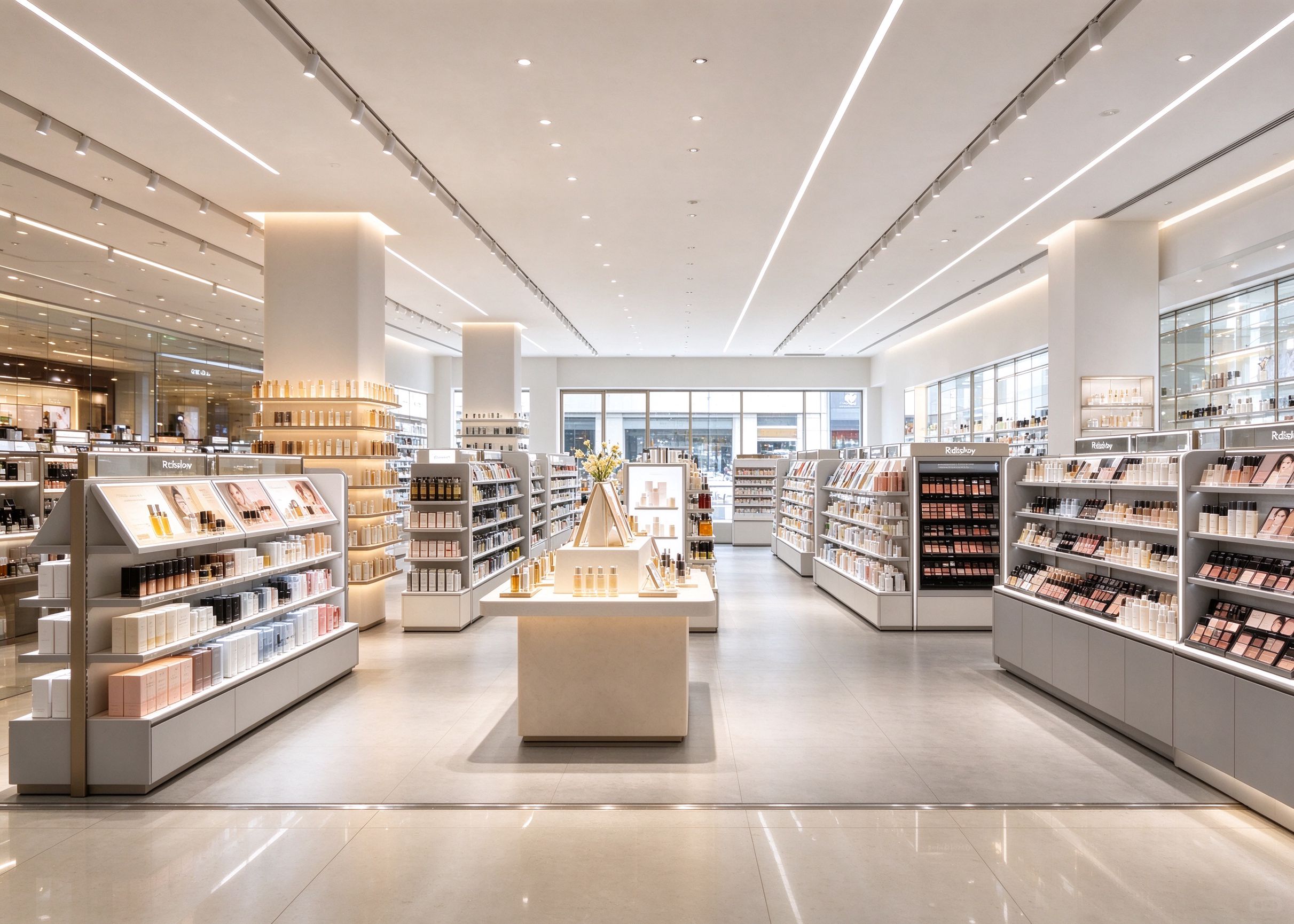 open gray cosmetic store