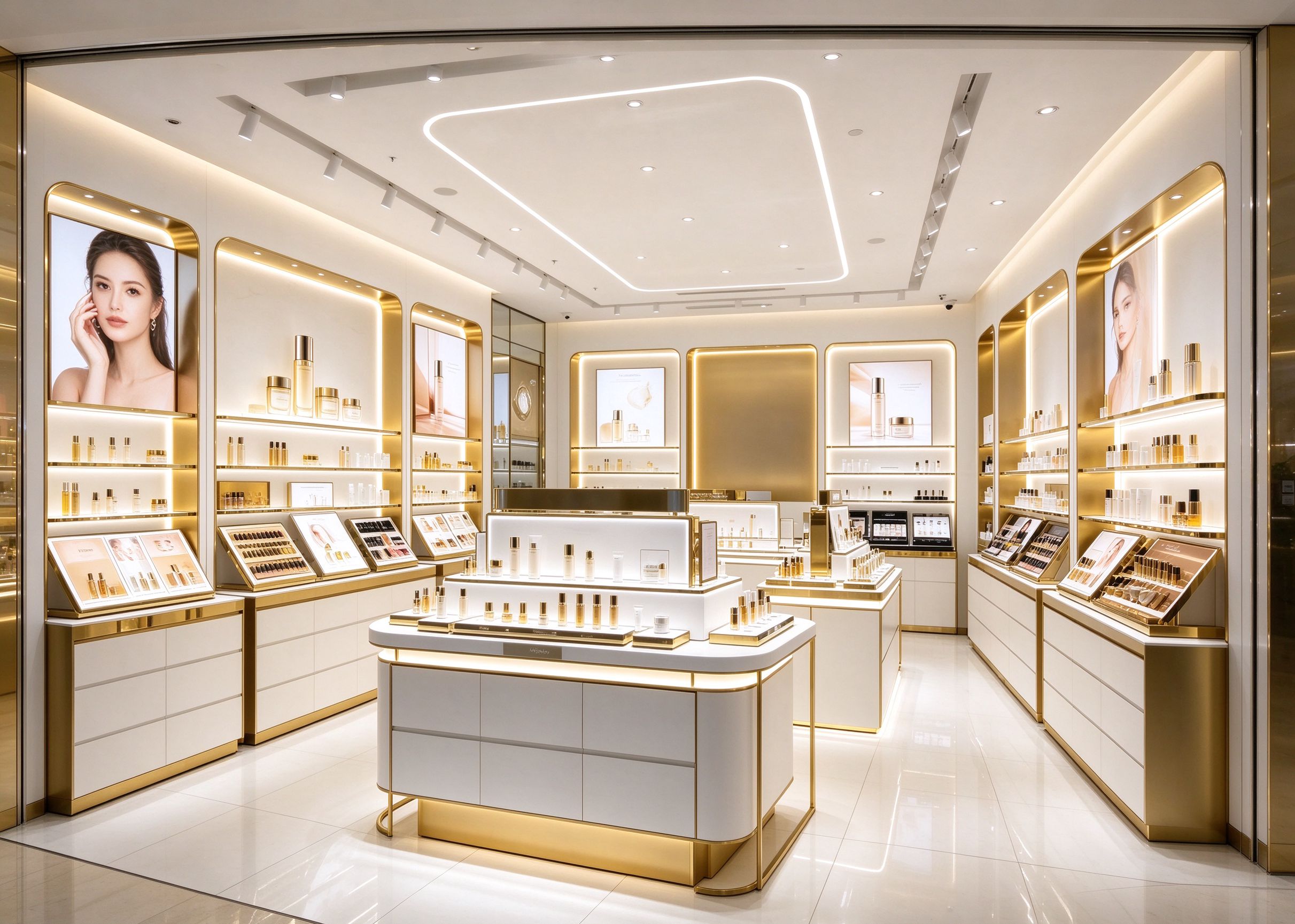 golden white cosmetic store