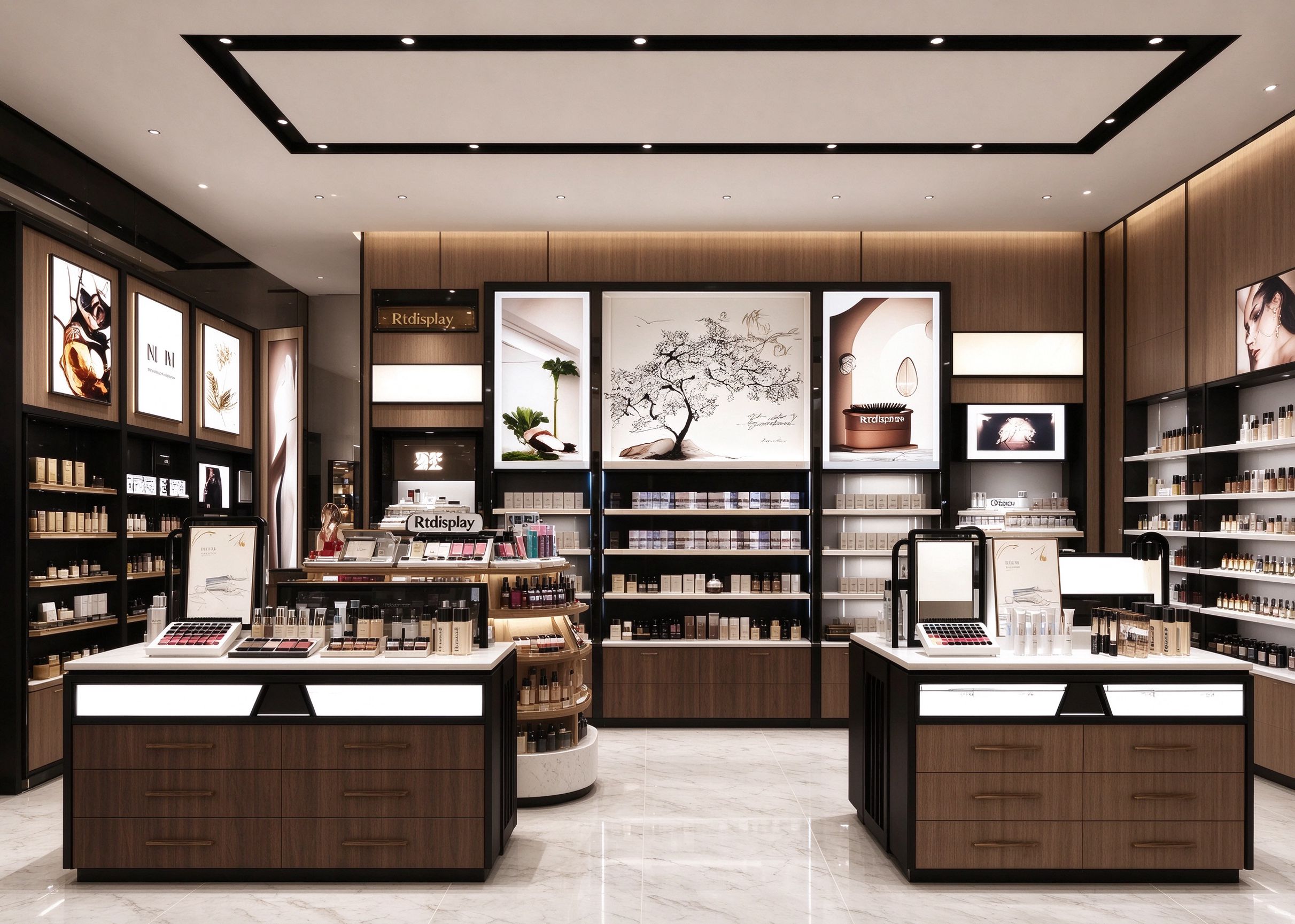 Walnut wood black cosmetic