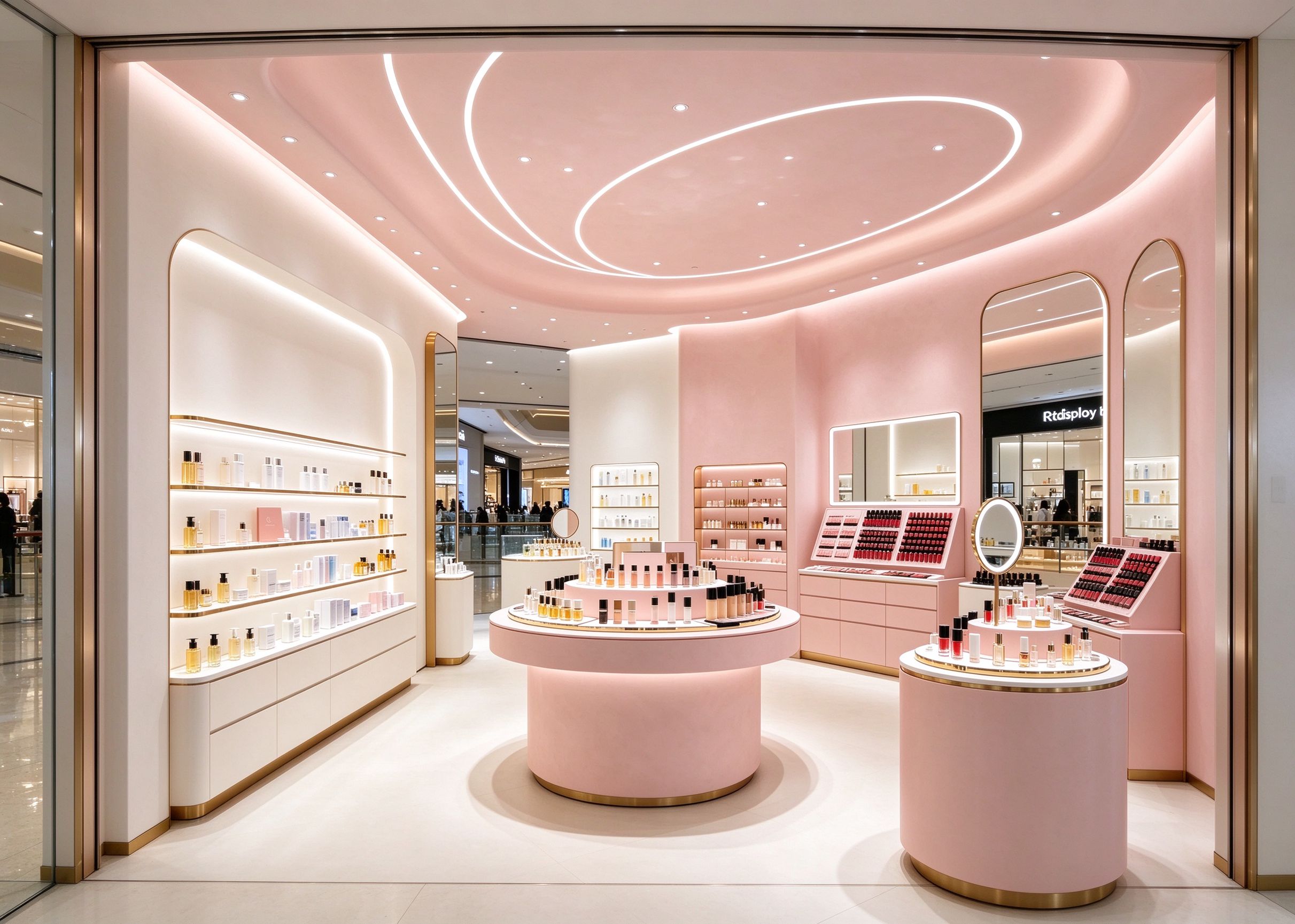 Swirl pink ceiling cosmetic