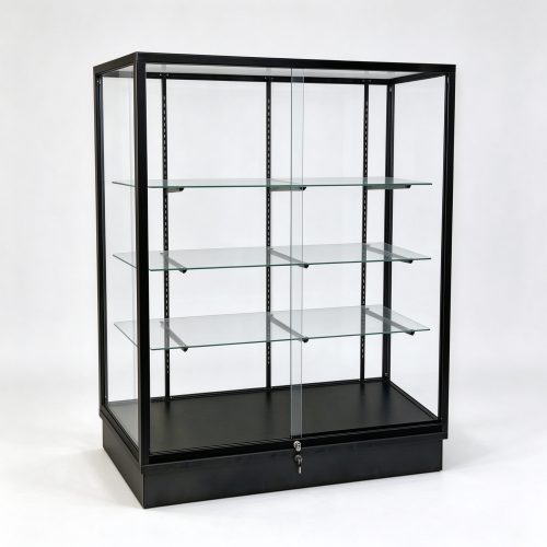 48 inch extra vision upright glass display case left 45 view