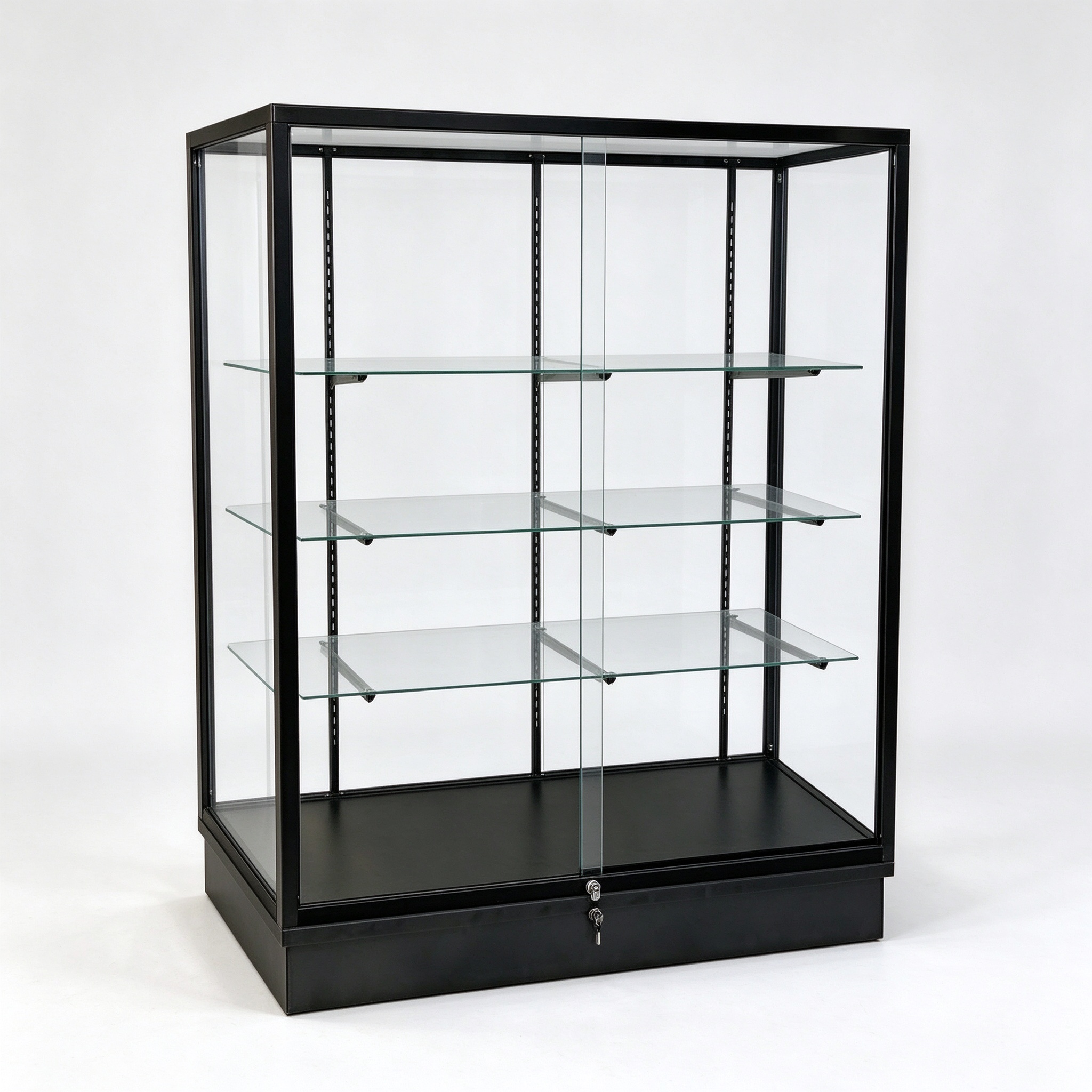 48 inch extra vision upright glass display case left 45 view