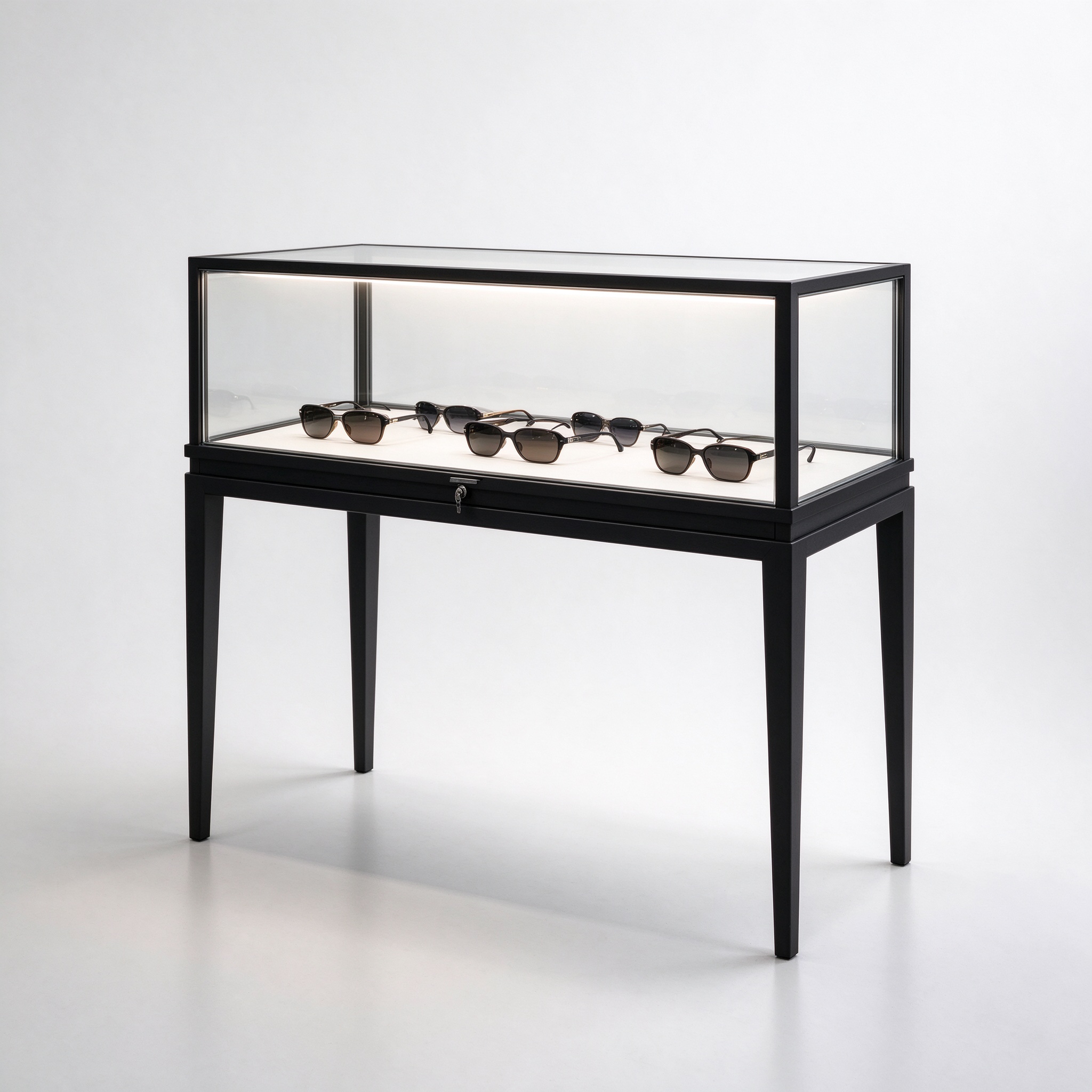 Black metal frame glass optical counter left 45 view