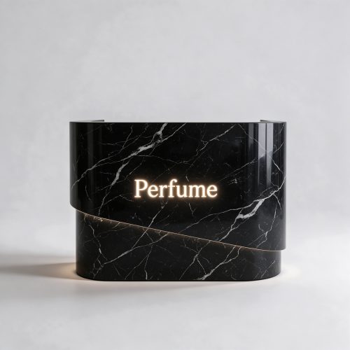 curved perfume counter