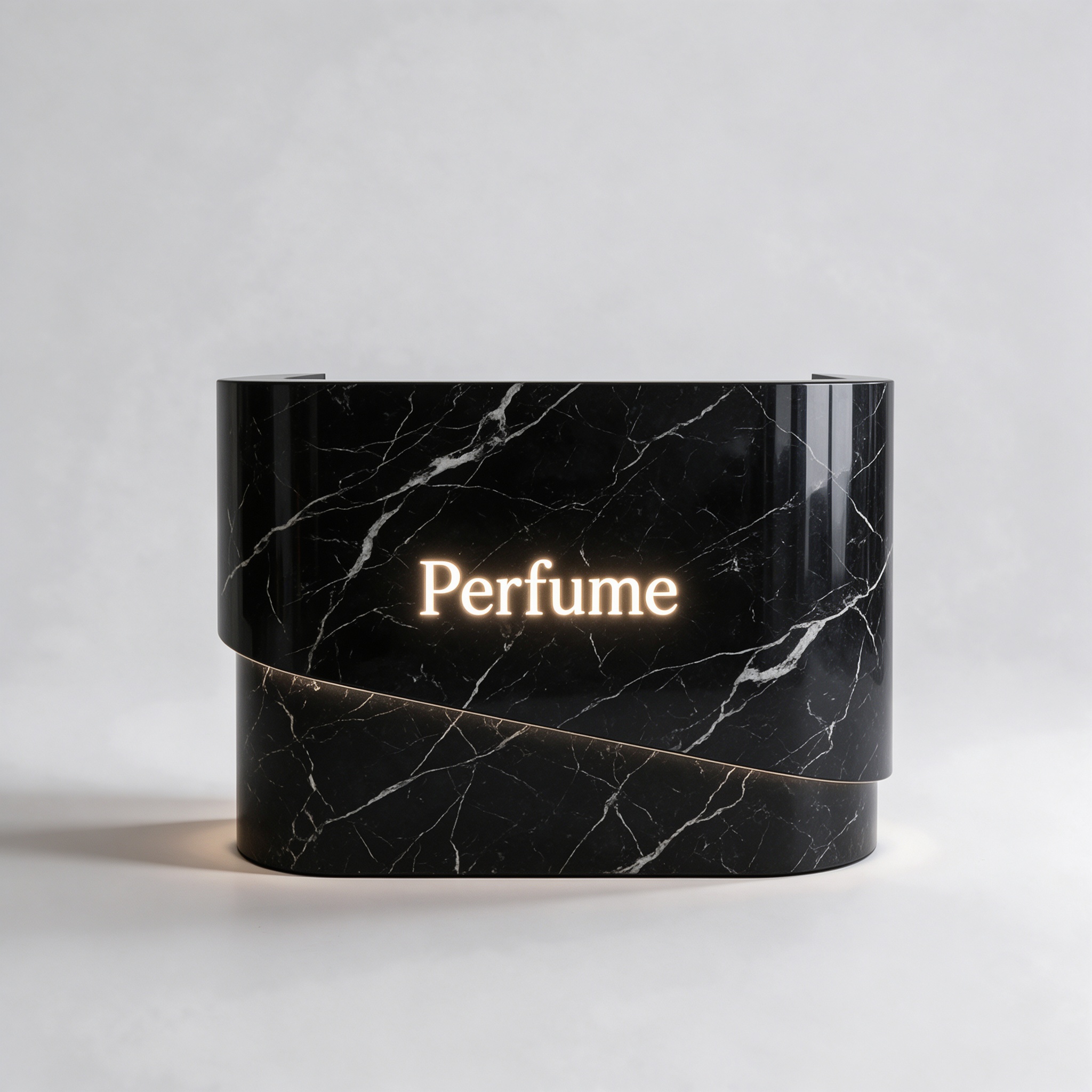 curved perfume counter