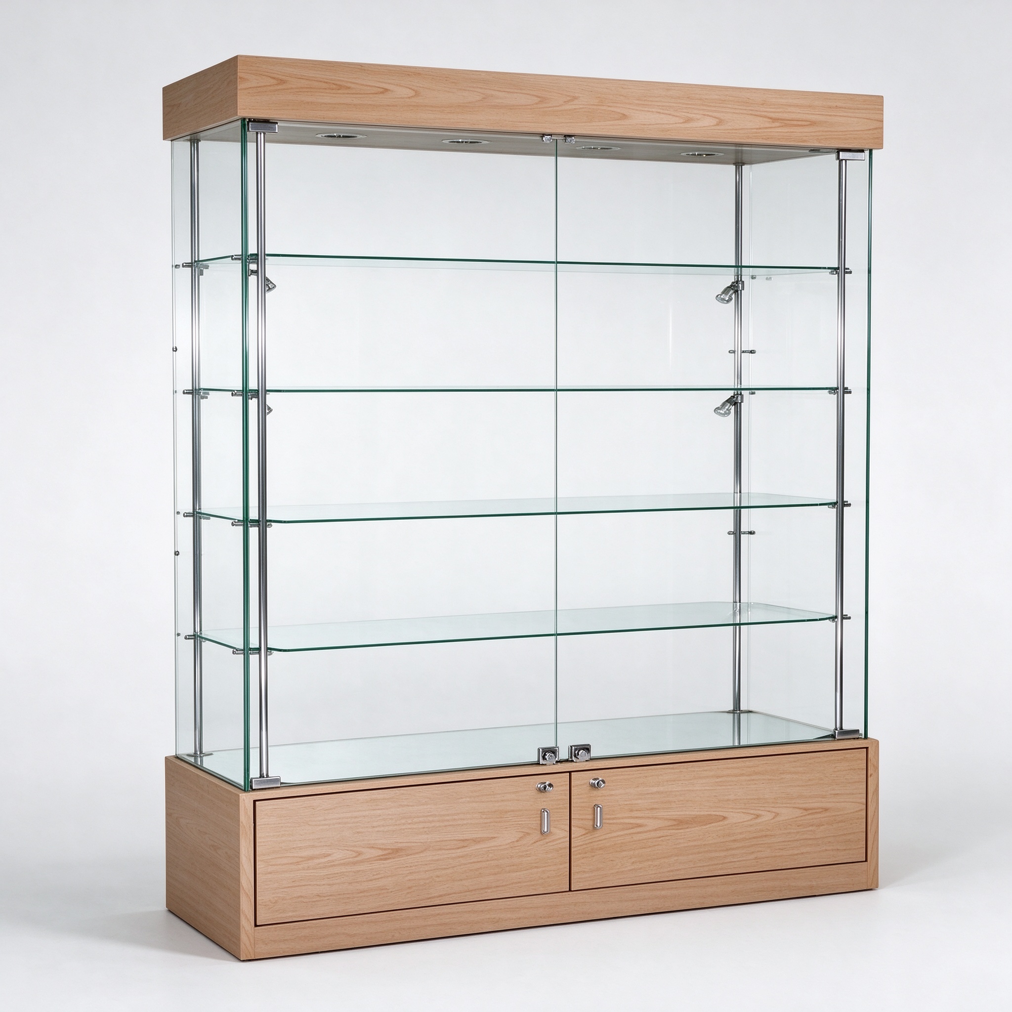 Maple glass display showcase