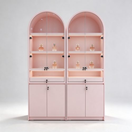 pink arch cabinet front