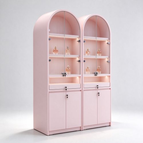 pink display cabinet left