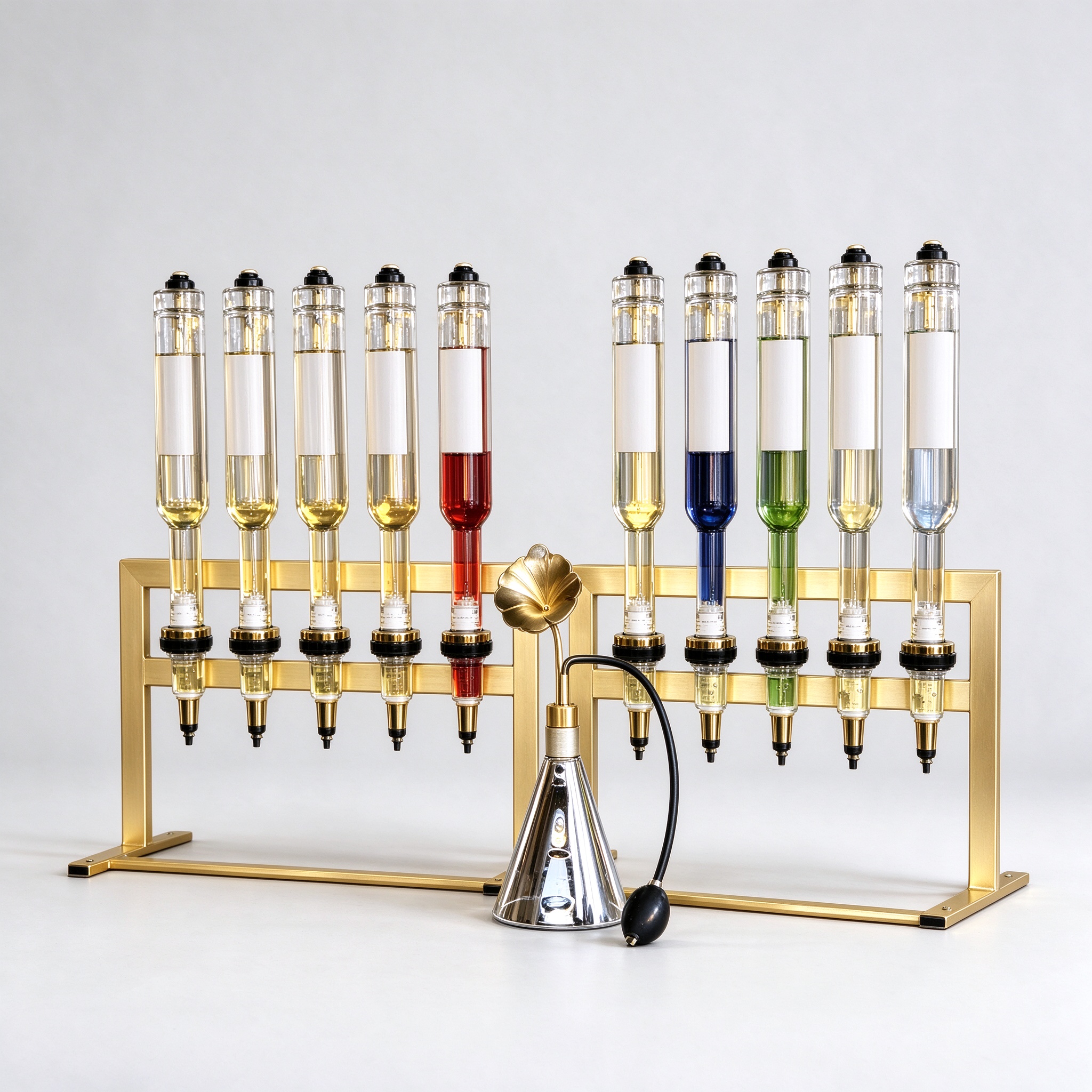 10 bottle gold rack