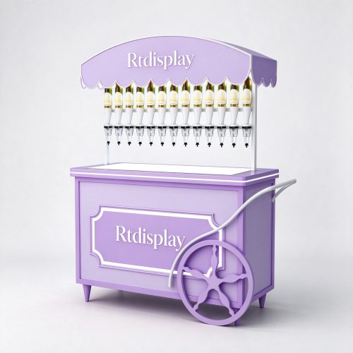 Lavender purple perfume bar cart right 45 degree view