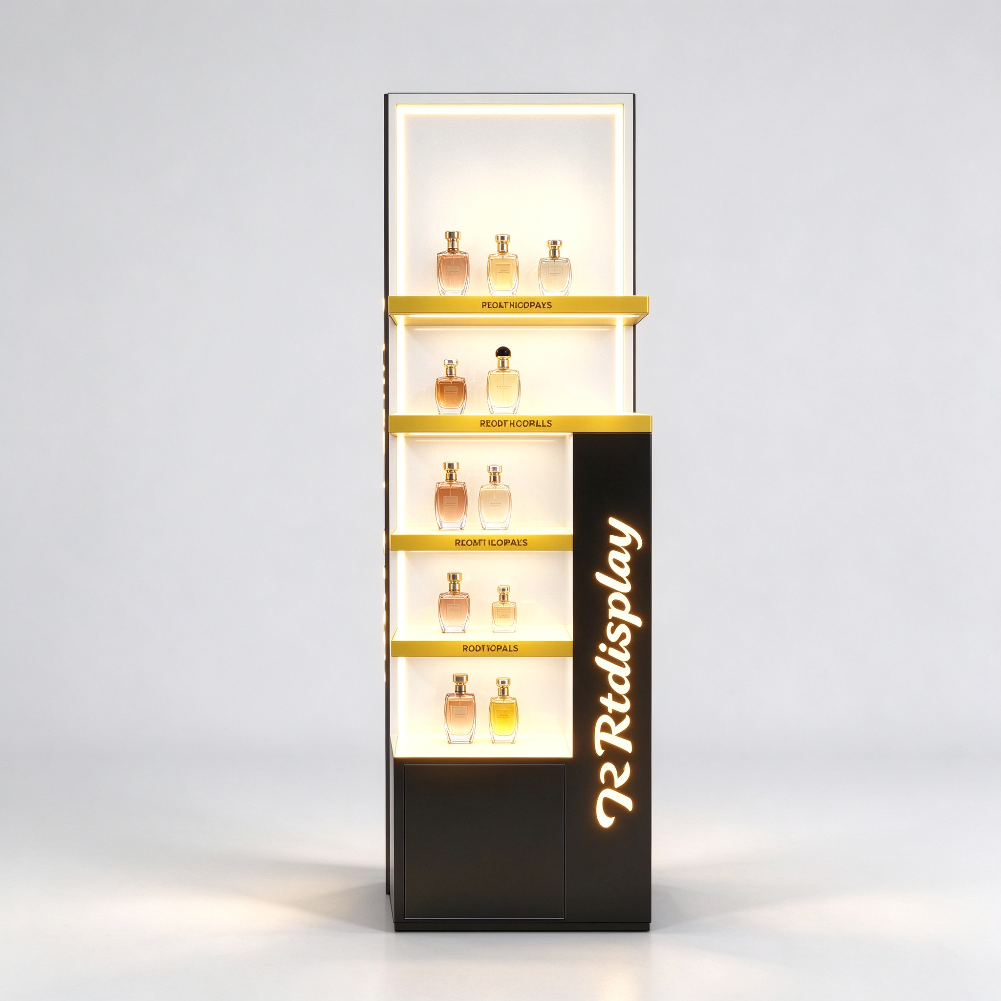 black illuminated stand front