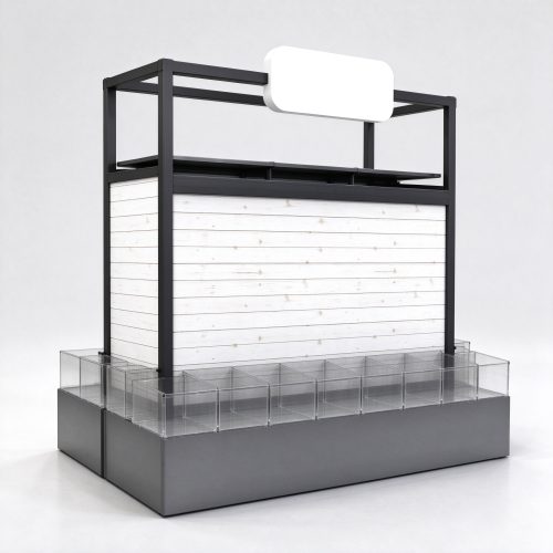 Black frame white shiplap pet gondola left angle view