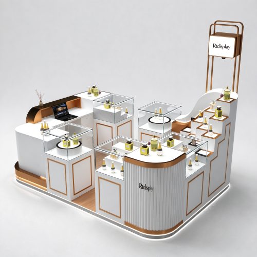 White gold kiosk front