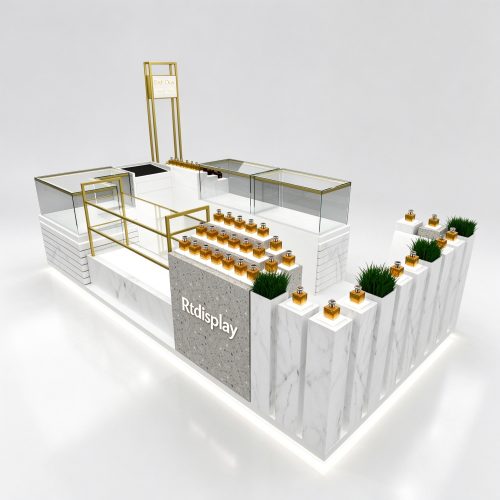 Marble L-shape kiosk front