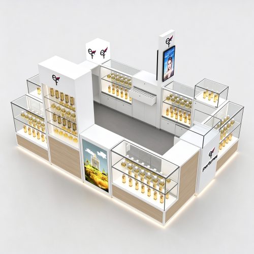 Aerial view perfume kiosk