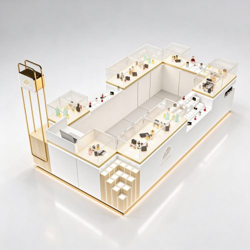 Aerial view perfume kiosk