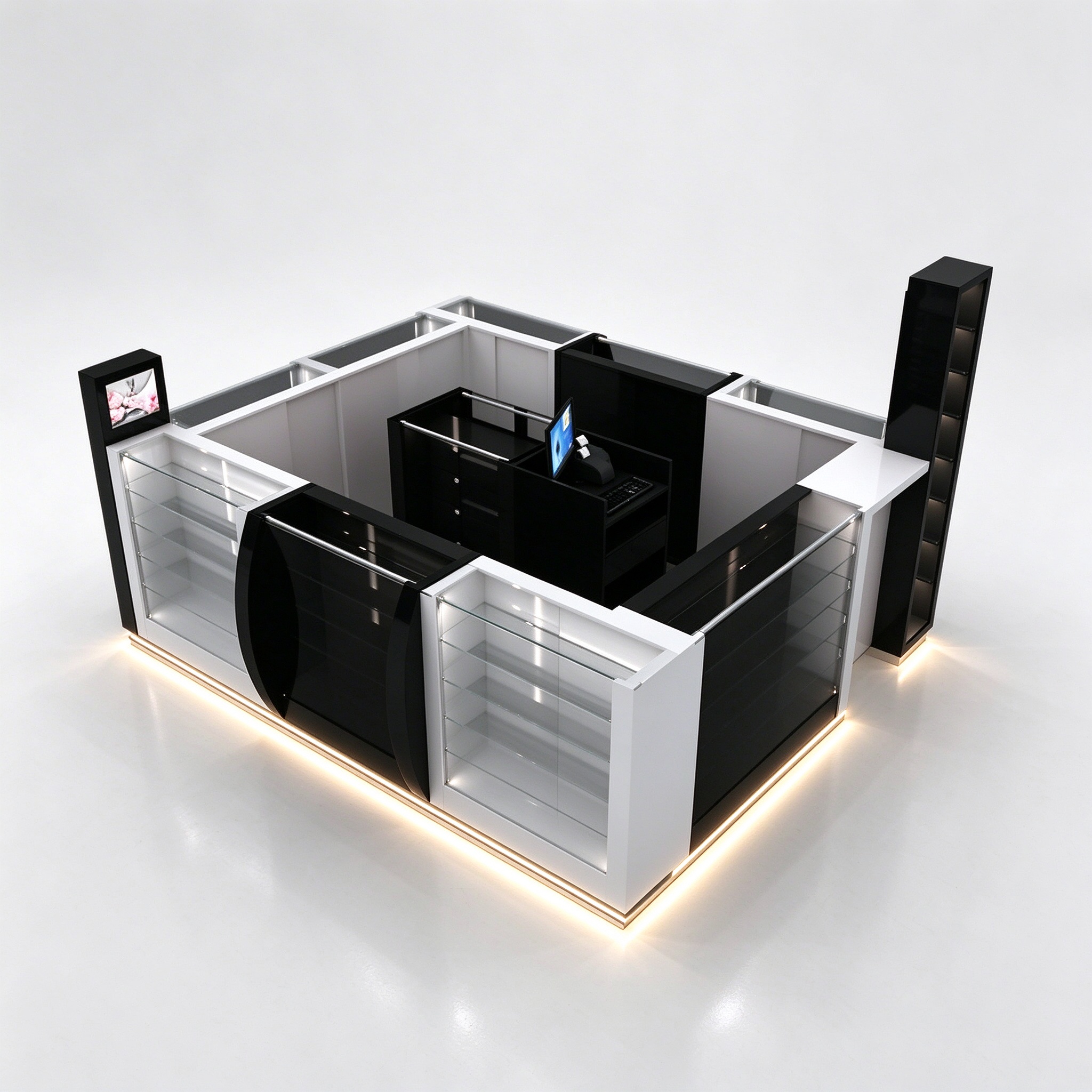 Black kiosk angle