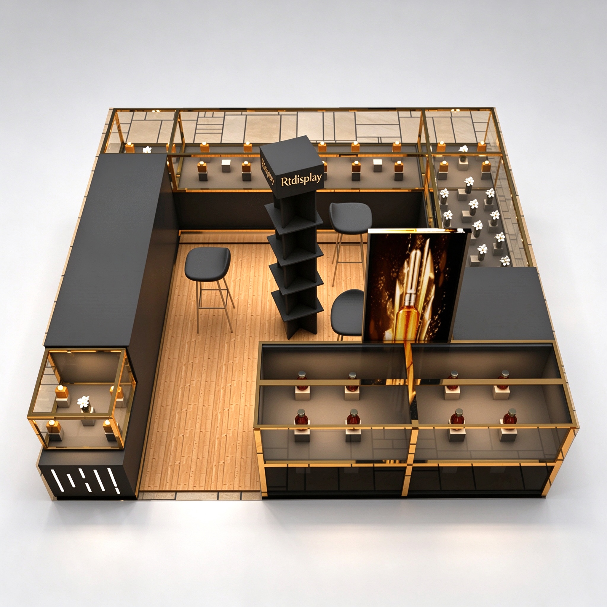 Black gold kiosk angle
