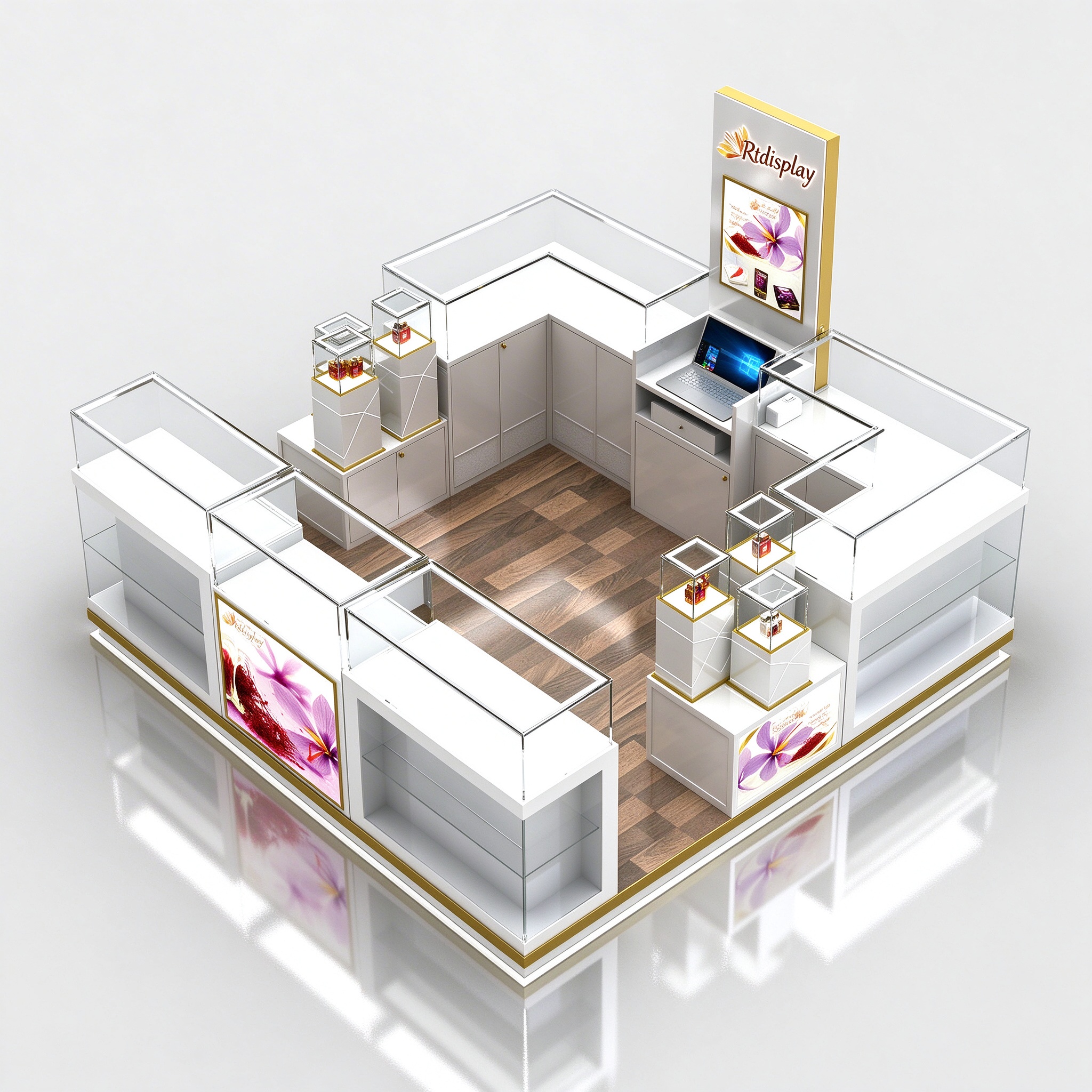 White gold kiosk angle