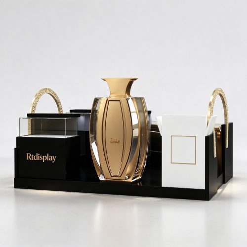 Black gold kiosk front