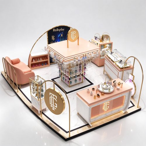 Peach marble kiosk aerial
