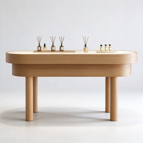 oak oval table front