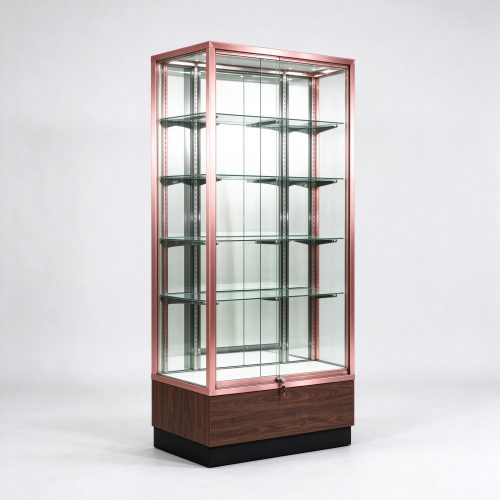 Rose gold walnut cabinet right 45 view