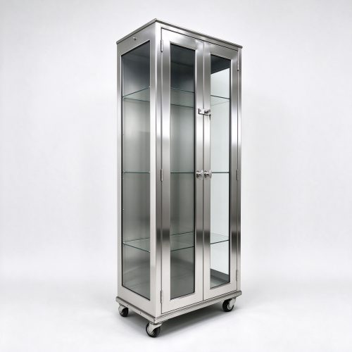 Mirror polished cabinet right 45 view