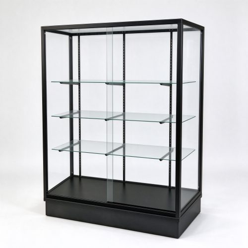 48 inch extra vision upright glass display case right 45 view