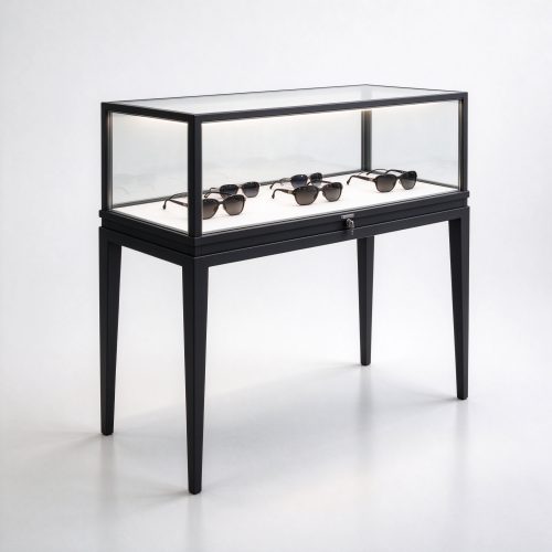 Black metal frame glass optical counter right 45 view