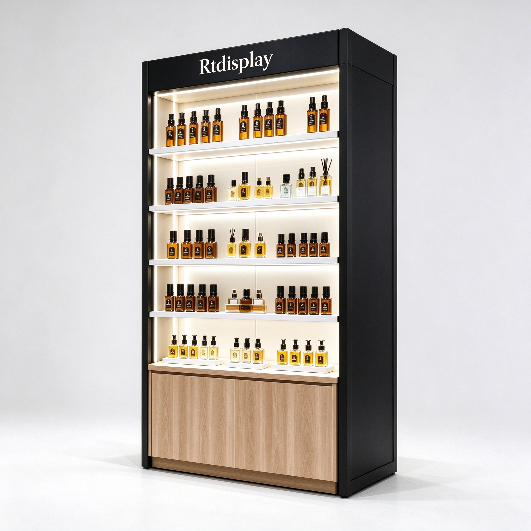 Backlit shelf rear view
