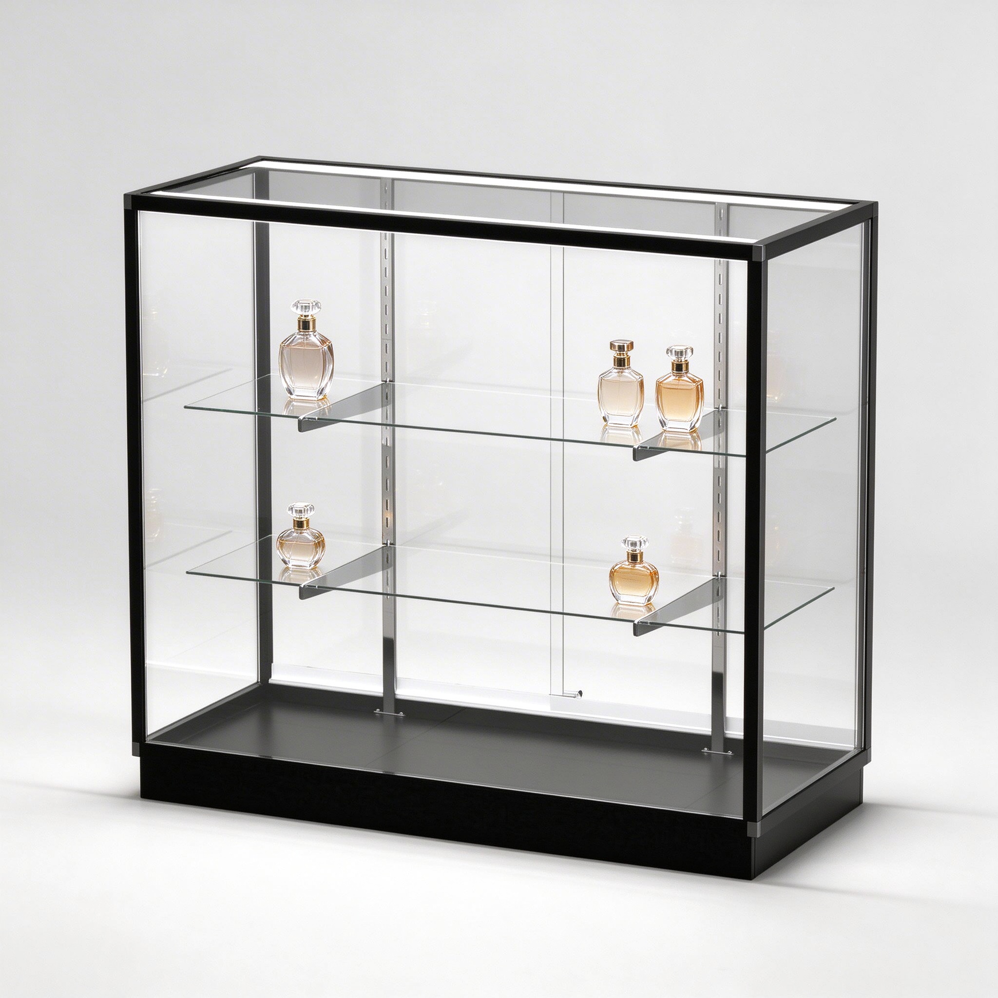 black glass display case