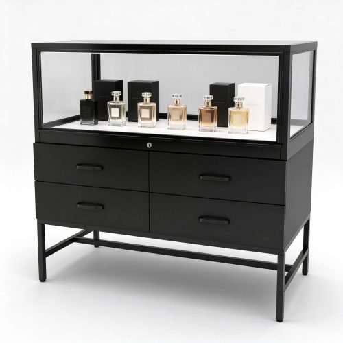 black glass counter