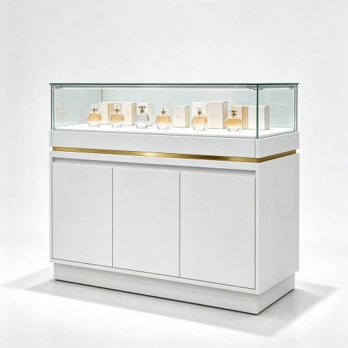white glass counter