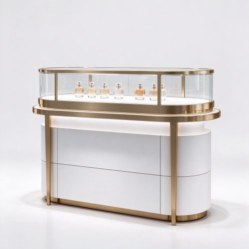 curved glass counter